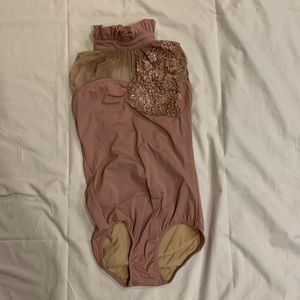 Custom costume made by Artistic Dance Designs.  MAVUE color.No rips/tears/stains